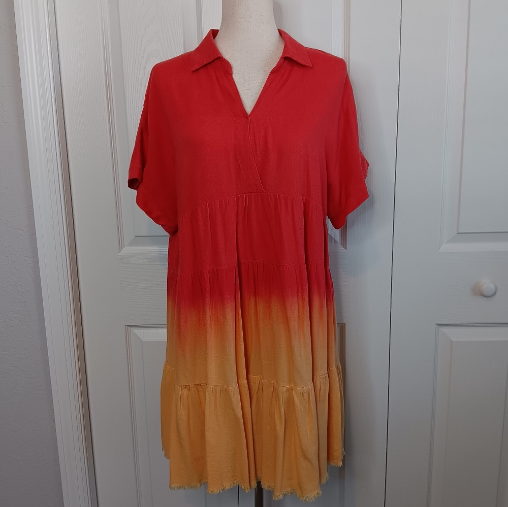 Orange and Yellow Ombre Women's Dress